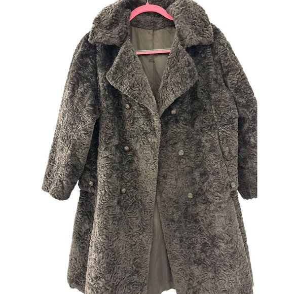 Vintage Women's Brown 1960’s Bagoao By Sportstowne brown Faux Fur Coat Jacket SM - Picture 4 of 6